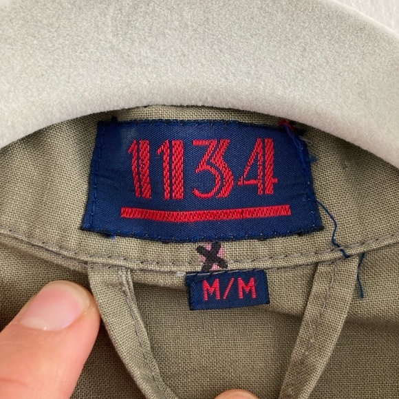 Vintage Army Green Utility Jacket Full Zip by 1134 Trendy Artsy Size Medium - Picture 8 of 13